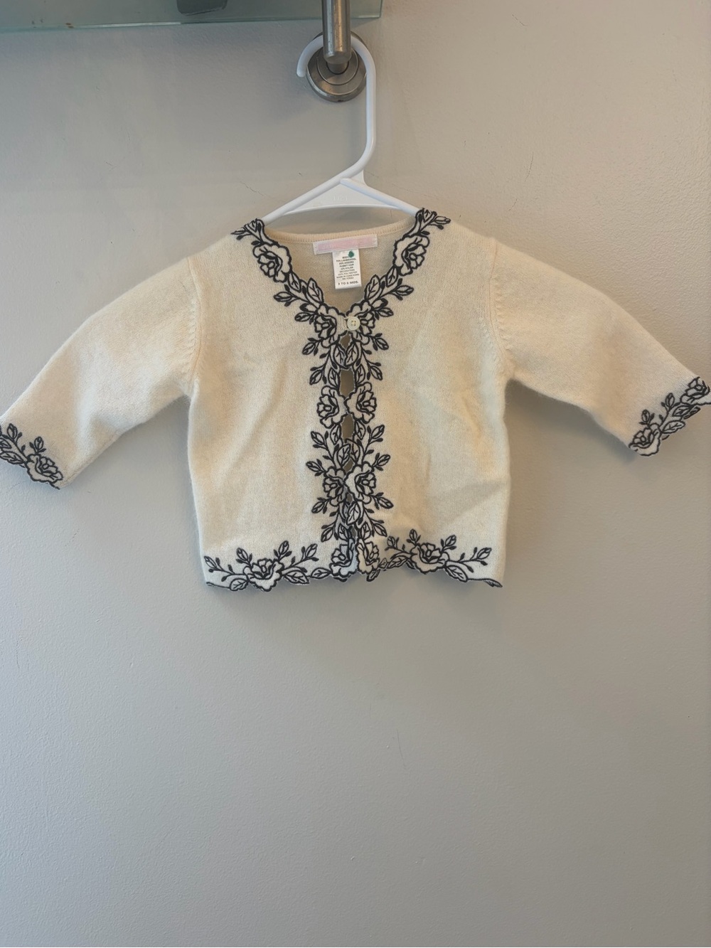 Girls 3-6 jack and Janie Cream Embroidered Cardigan Sweater holiday